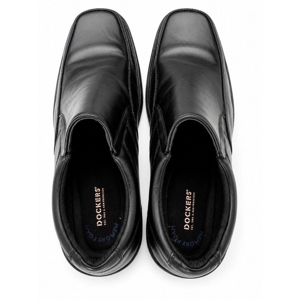 Dockers Black Leather Slip-On Loafers for Men